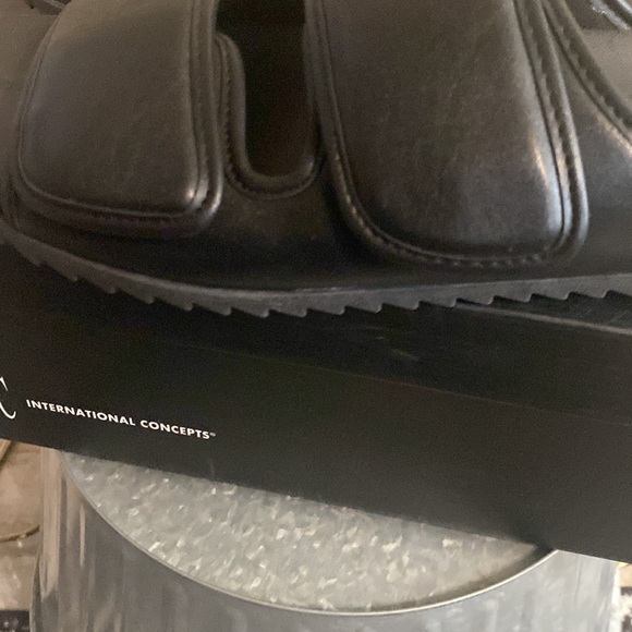 NIB I.N.C. International Levine Mens Black Velcro Slide On Sandal. Pool Walking - Picture 8 of 10
